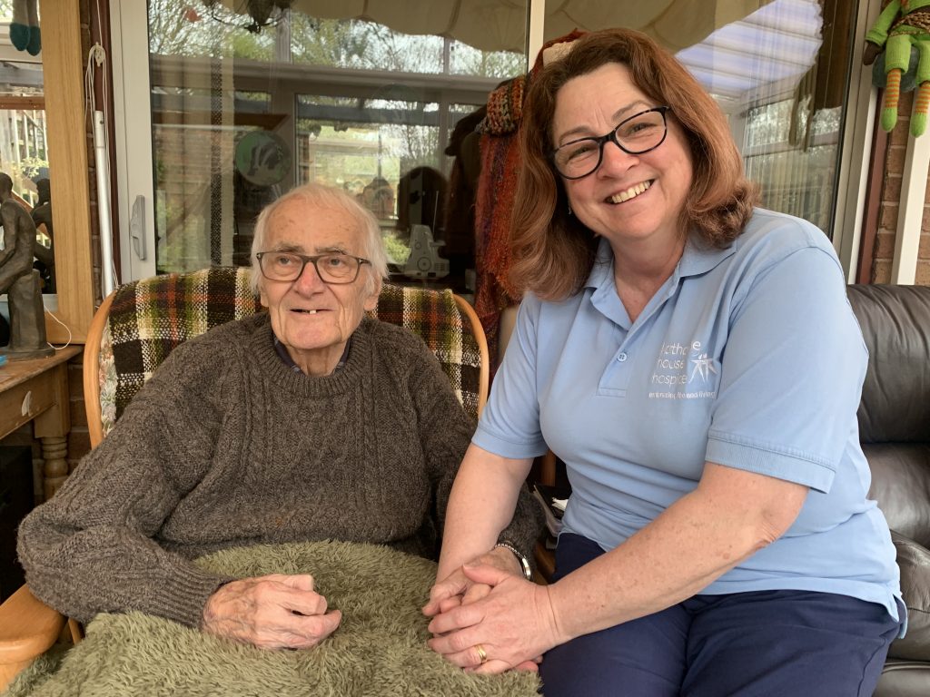 Tony with Healthcare Assistant Tracey.