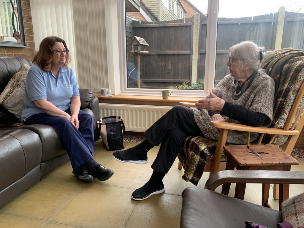 Chris chats with Healthcare Assistant Tracey