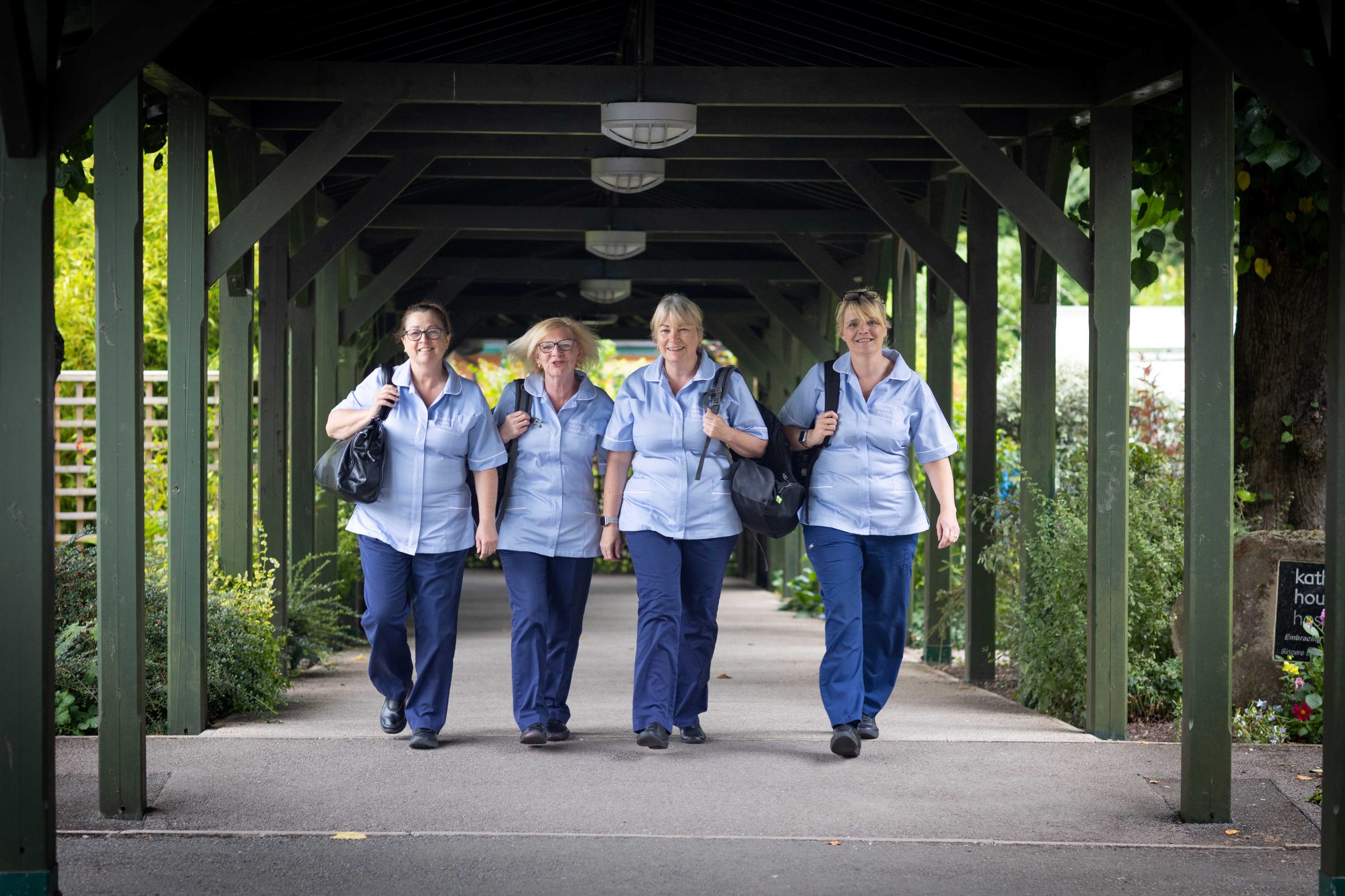 Some members of the Hospice at Home team leaving the hospice