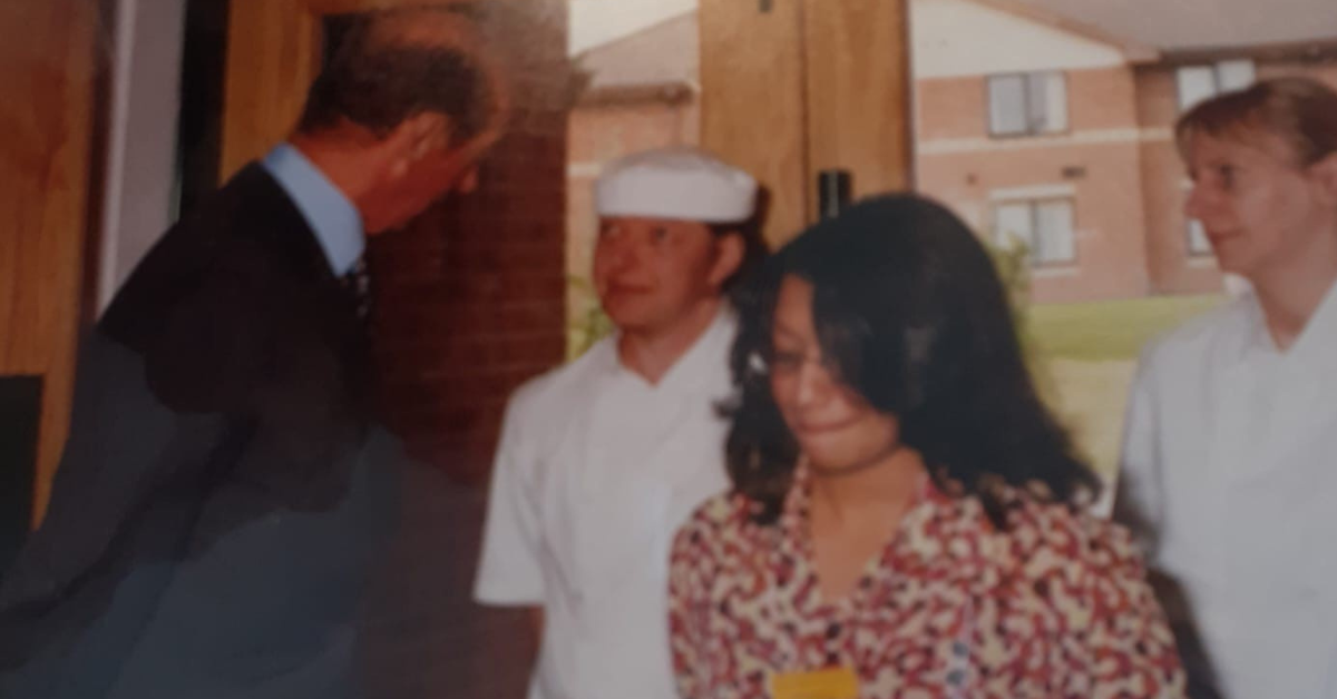 Gary meeting HRH The Duke of Kent at the official hospice opening in 2002