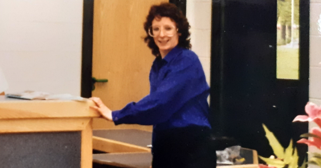 Carole in the original hospice reception