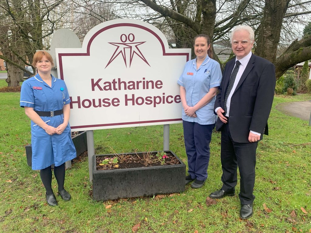 Richad Soulsby with Staff Nurse Rachael Pyatt and Healthcare Assistant Ammie Sloan