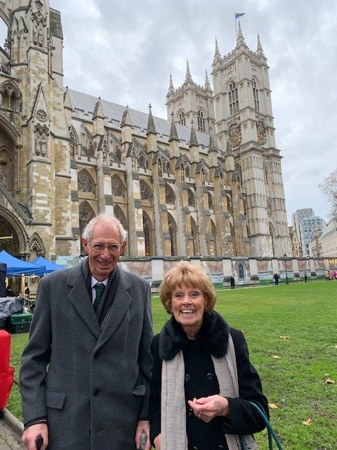 Stephen and Norma outside Westminster Abbey